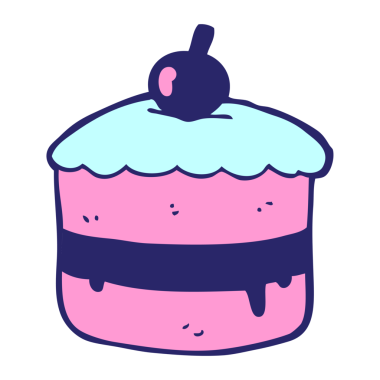 parlak neon renkli çizgi film pastası