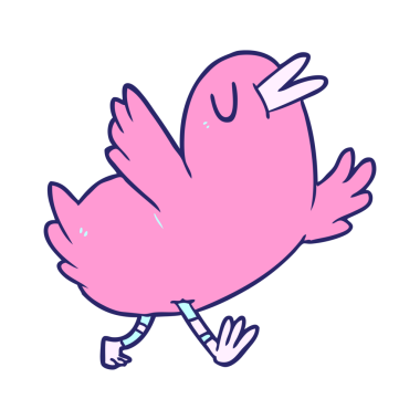 çizgi film mutlu kuş parlak neon rengi