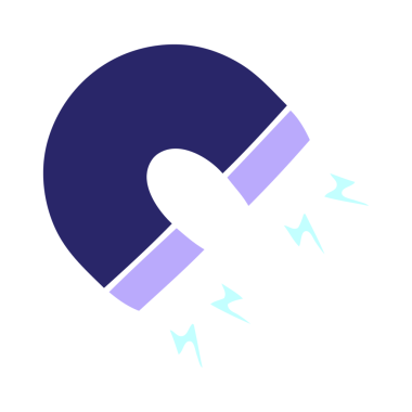 parlak neon renkli mıknatısın düz renk retro karikatürü