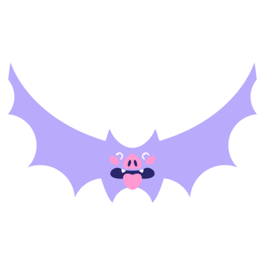 parlak neon renkli şirin cadılar bayramı yarasası