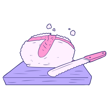 parlak neon renkli çizgi film ekmeği