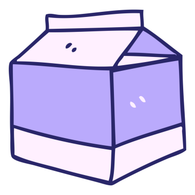 El çizimi çizgi film eli parlak neon renginde garip bir süt karikatürü çizdi