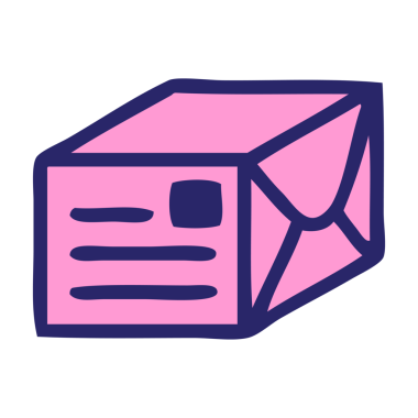 Parlak neon renkli kağıdın şirin bir karikatürü.