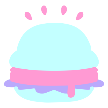 Parlak neon renkli lezzetli bir hamburger.