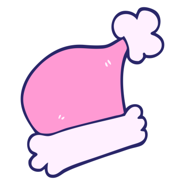 karikatür karalaması parlak neon renkli noel şapkaları