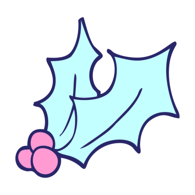 karikatür Holly parlak neon renginde