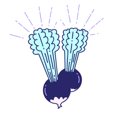 Parlak neon renkli yaprakları olan geleneksel bir dövme pancarının çizimi