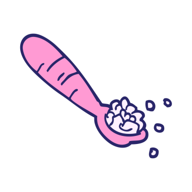 karikatür kaşığı patates püresi parlak neon rengi