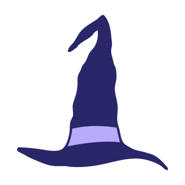 parlak neon renkli karalama cadı şapkası