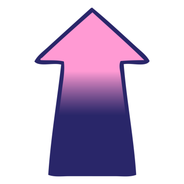 parlak neon renginde gölgelendirilmiş çizgi film oku