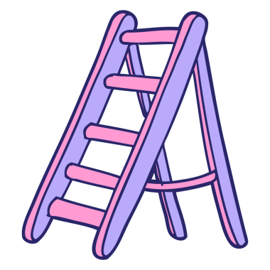 çizgi film merdiveni parlak neon rengi