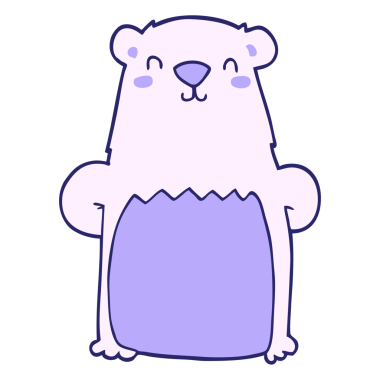 parlak neon renkli çizgi film ayısı