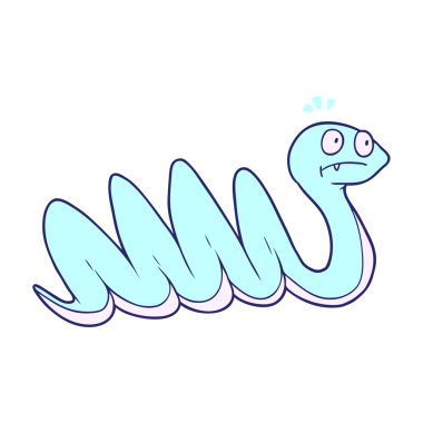 parlak neon renkli çizgi film yılanı