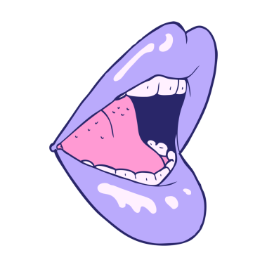 çizgi film açık ağız parlak neon rengi