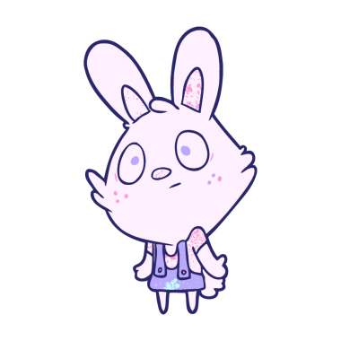 Sevimli çizgi film tavşanı parlak neon renkli omuzlarını silkeliyor.