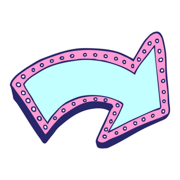 Parlak neon renkli ok pankartı tasarımı