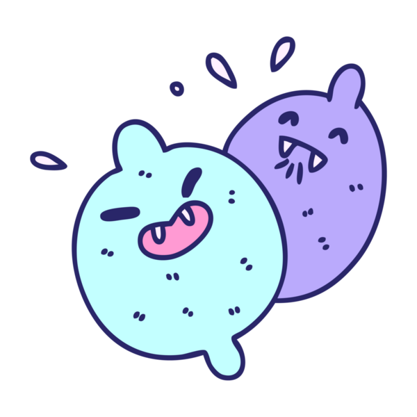 İki vampir limonu çizgi filmi. Parlak neon renkli en korkunç meyve.