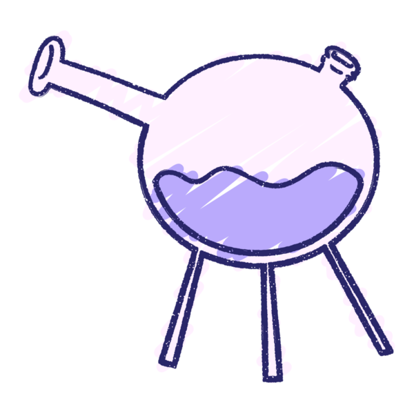 Parlak neon renkli kimya ekipmanları