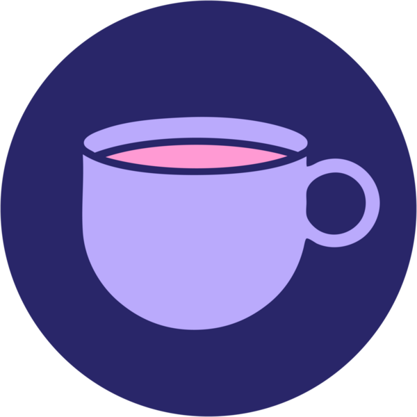 Parlak neon renkli kahve fincanının ikonik dövme şekli