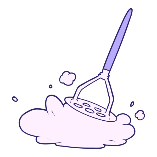 parlak neon rengi patates ezici çizgi film