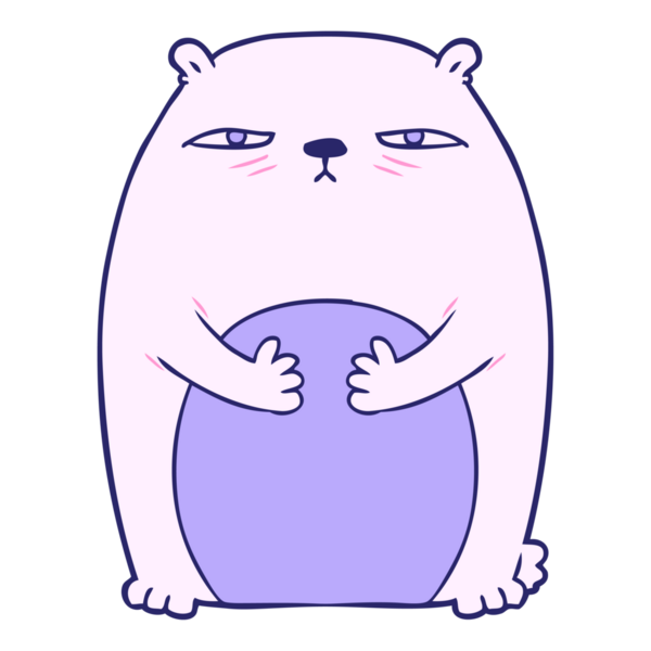 Çizgi film yorgun, parlak neon renkli ayı.