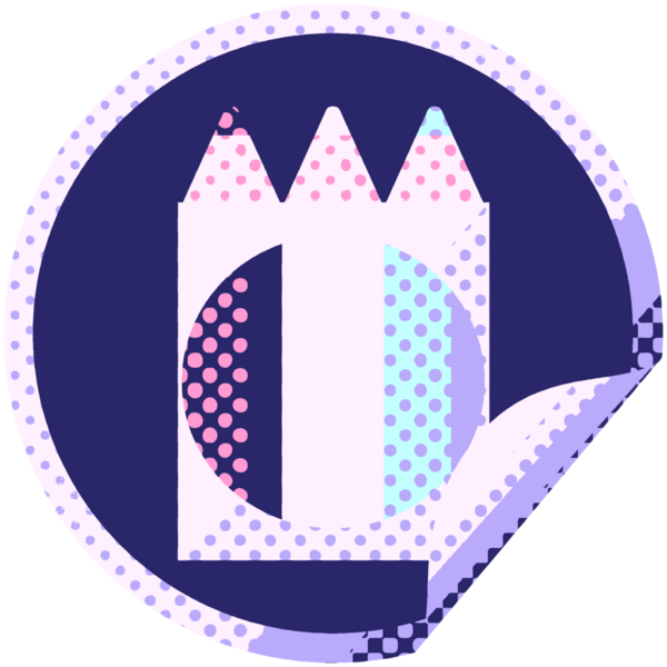 parlak neon rengi ile renklendirme kalemleri grafik vektör illüstrasyon dairesel etiketi paketi