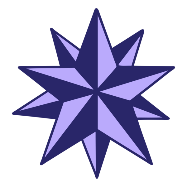 Parlak neon renkli bir yıldızın ikonik dövme şekli