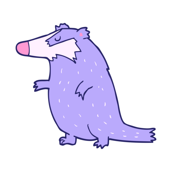 parlak neon renkli çizgi film porsuğu