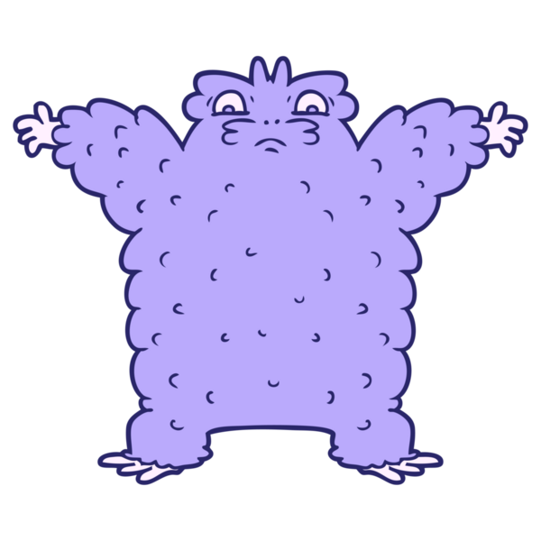 parlak neon renkli çizgi film yeti