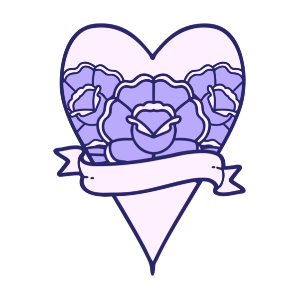 Parlak neon renkli çiçek kalp tasarımı