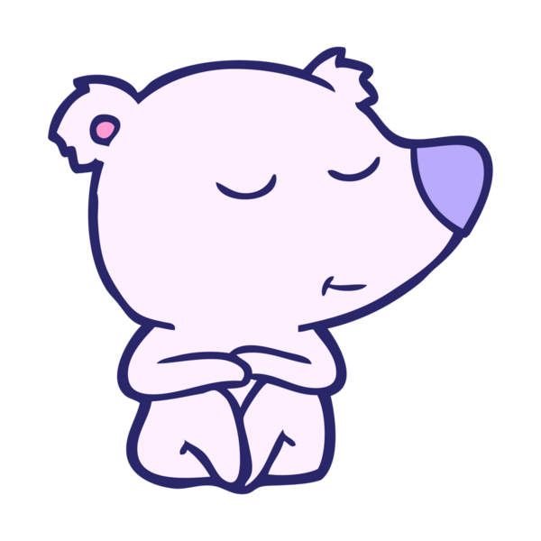 Mutlu çizgi film kutup ayısı parlak neon renkli.