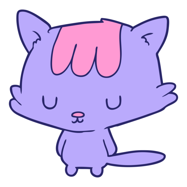 parlak neon renkli çizgi film kedisi