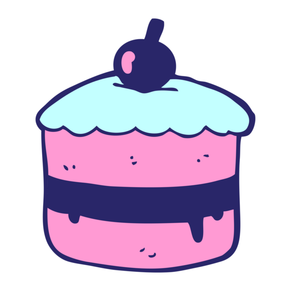 parlak neon renkli çizgi film pastası