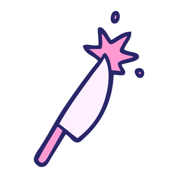 parlak neon renkli karikatür bıçağı