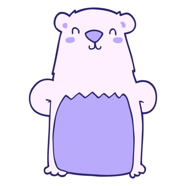 parlak neon renkli çizgi film ayısı