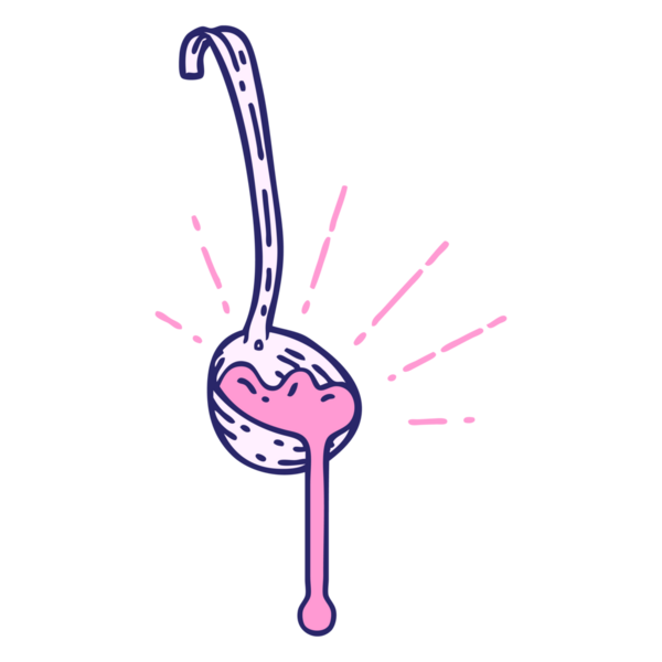 Parlak neon rengi sosun geleneksel dövme kepçesinin çizimi