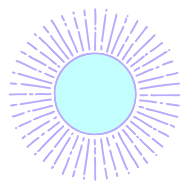 Parlak neon renkli bir güneşin ikonik dövme görüntüsü