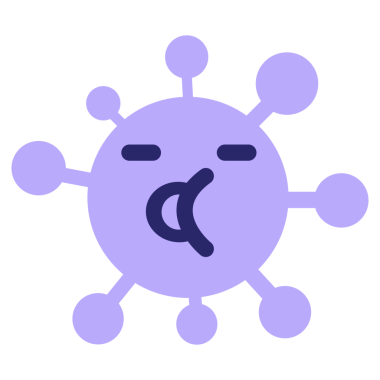 Parlak neon rengi basit konuşan virüs