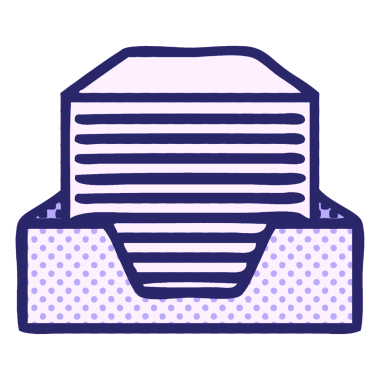 çizgi roman tarzı parlak neon renkli ofis kağıtları yığını