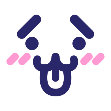 parlak neon renkli sevimli, kızaran hayvan yüzü simgesi