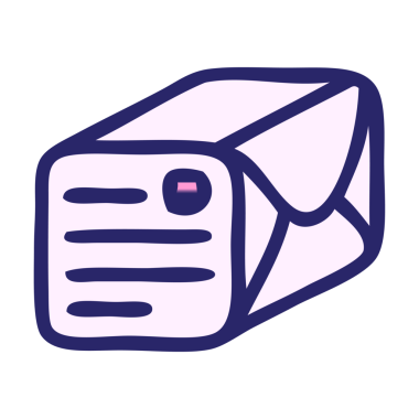 parlak neon renkli bir kağıt parselinin gradyan gölgelendirilmiş karikatürü