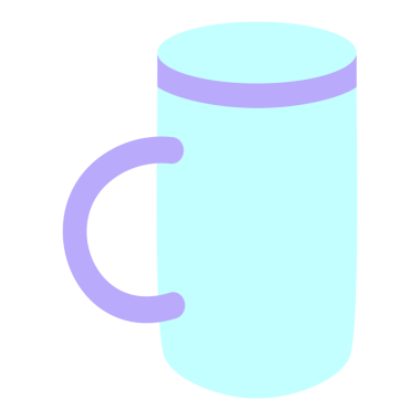 Parlak neon renkli kahve kupası.