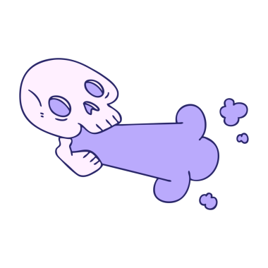 Parlak neon renkli el çizimi tuhaf bir kafatası.