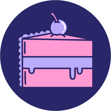 Parlak neon renkli çikolatalı pastanın ikonik dövme görüntüsü