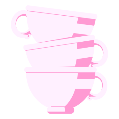 Parlak neon renkli fincan yığını grafik vektör illüstrasyon simgesi