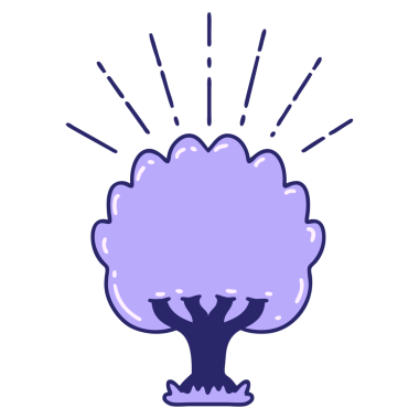 Parlak neon renkli geleneksel dövme ağacının çizimi