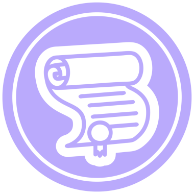 diploma sertifikası dairesel simgesi parlak neon rengi