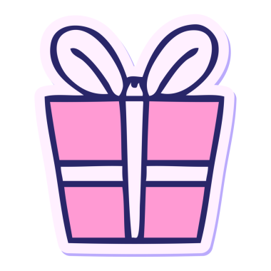 Parlak neon renkli tuhaf bir el çizimi çıkartması