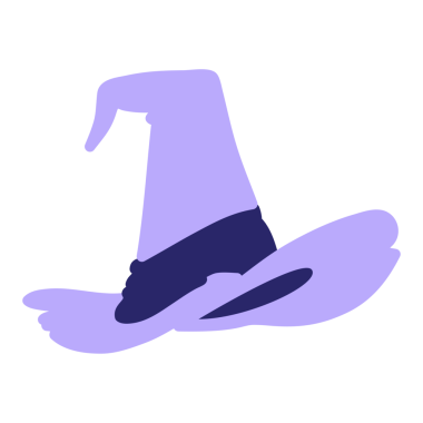 Parlak neon renkli ürkütücü cadı şapkası.