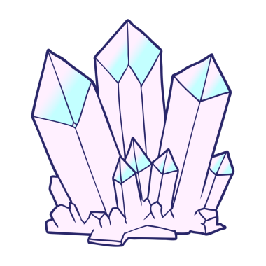 parlak neon renkli çizgi film kristalleri